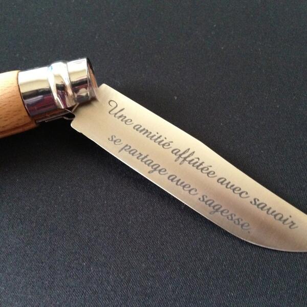 Couteau Opinel gravé