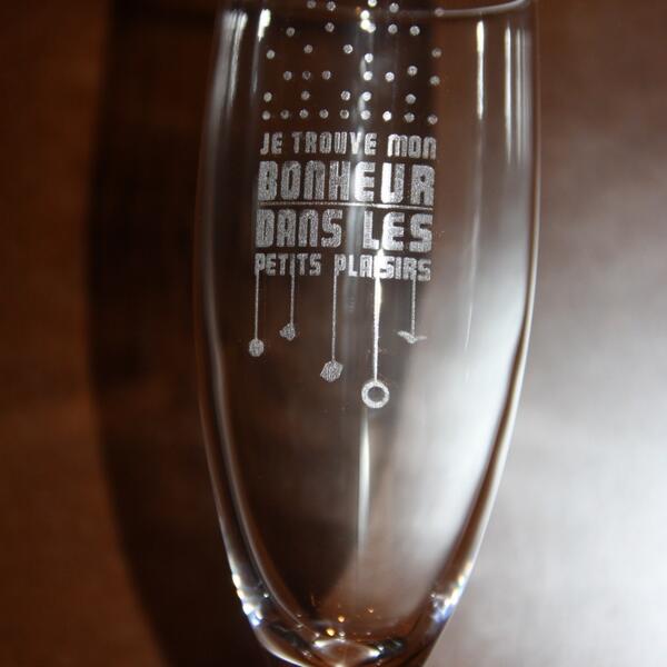 Flûte à champagne gravée